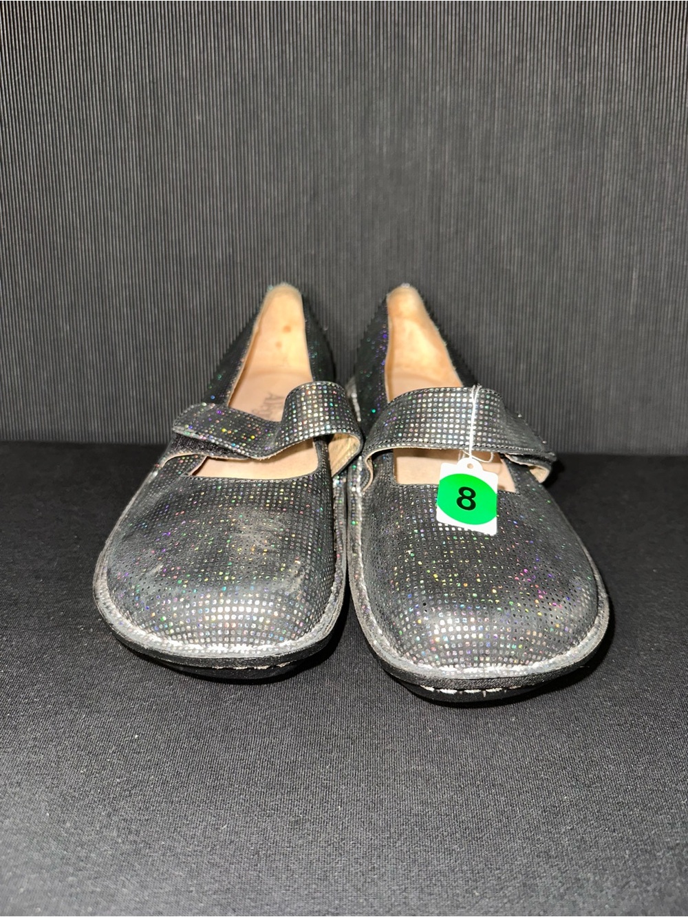 No.08 Alegria Feliz FEL-347 Black Prism Iridescent Mary Jane Comfort Shoes